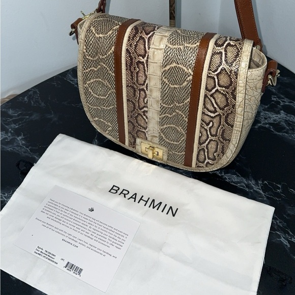 BRAHMIN Handbag Limestone Oleta Sonny Leather Crossbody Bag handbag AUTHENTIC - Picture 4 of 16